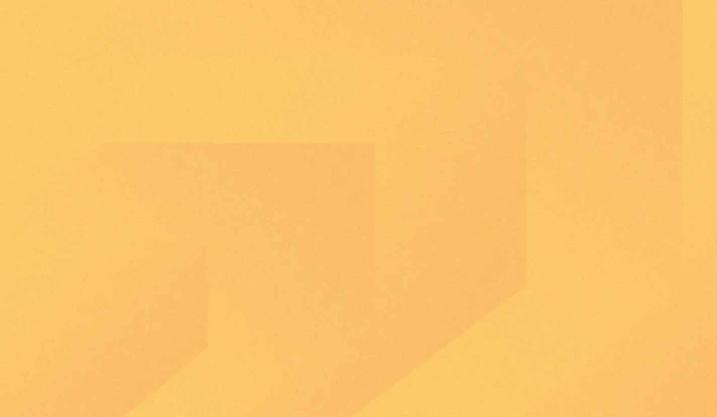 A faint quotation-mark shape in slightly darker tones on a plain amber background.