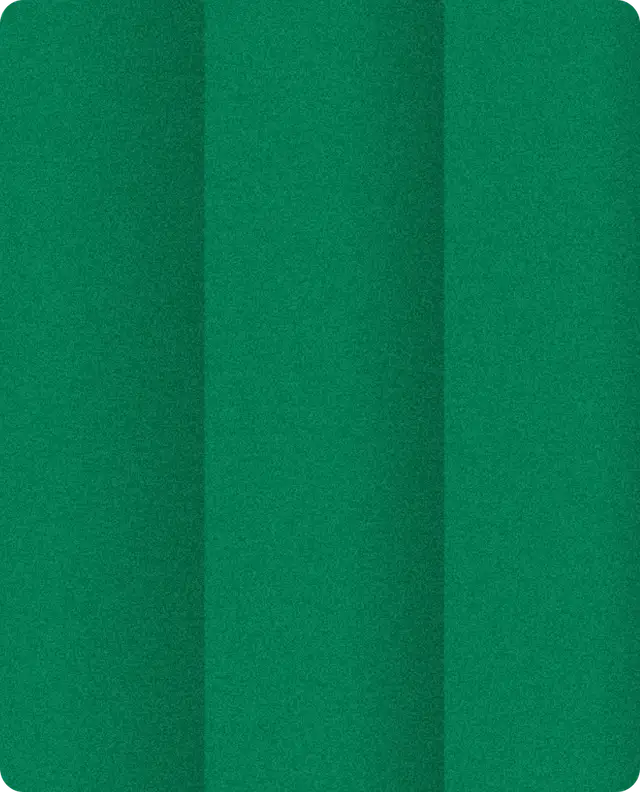 Green textured surface with faint vertical stripes and rounded corners.